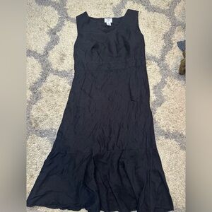 LOFT Black Midi Dress